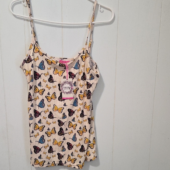 Emily Stacy Tops - Nwt Butterfly Print Spaghetti Strap Top